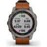 Часы GARMIN FENIX 7 – SAPPHIRE SOLAR EDITION TITANIUM WITH CHESTNUT LEATHER BAND 11342